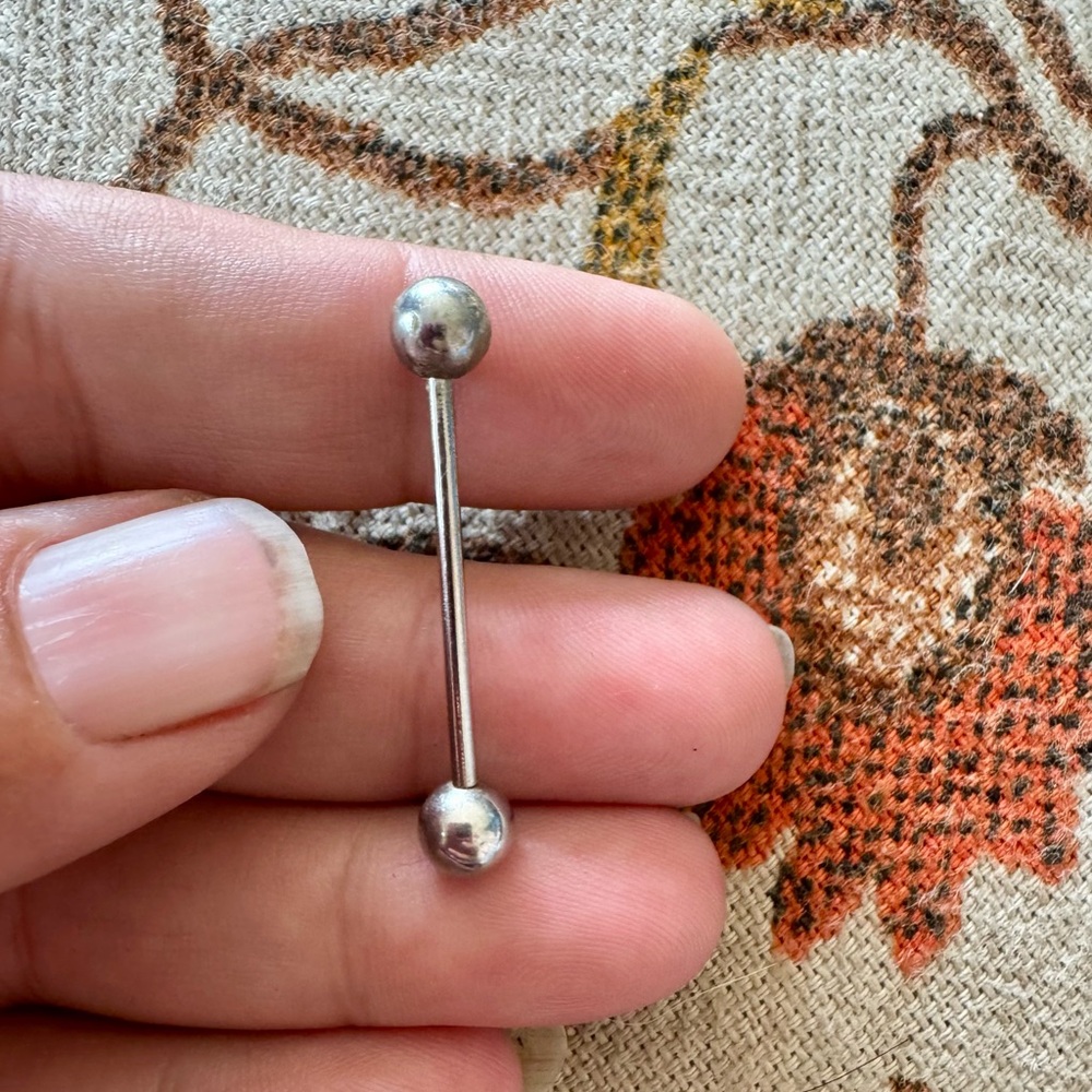 Minimalist Silver Barbell Piercing Jewelry